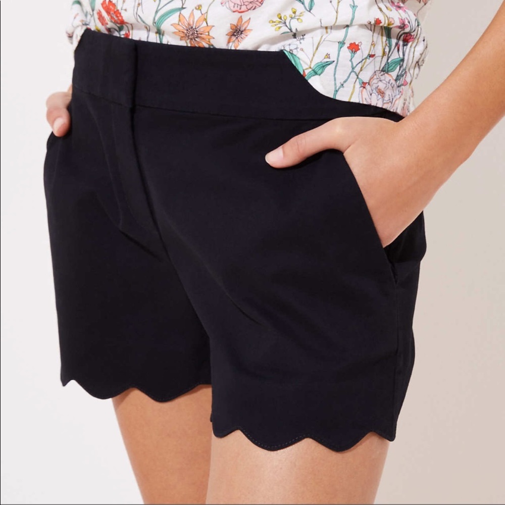 Black scalloped shorts